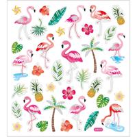 Creativ Company Stickers, flamingo, vel 15x16,5 cm, ca. 37 stuk, 1 vel - thumbnail