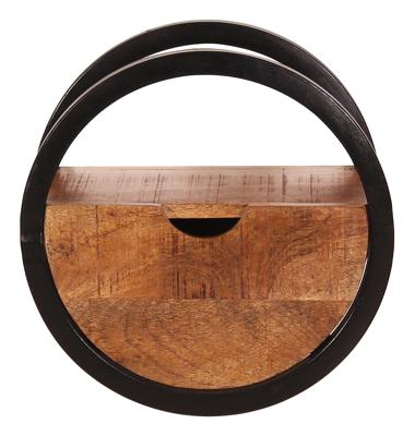 Artistiq Rond Wandrek 'Shaniqe' Acaciahout en metaal, 30cm