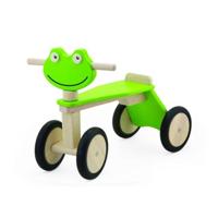 Pintoy houten loopfiets kikker met 4 wielen groen - thumbnail