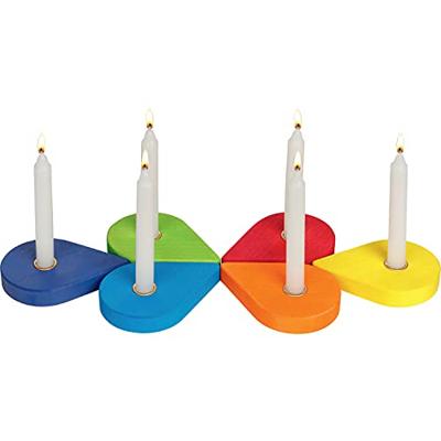 Goki houten verjaardagskrans kandelaars, 6dlg.