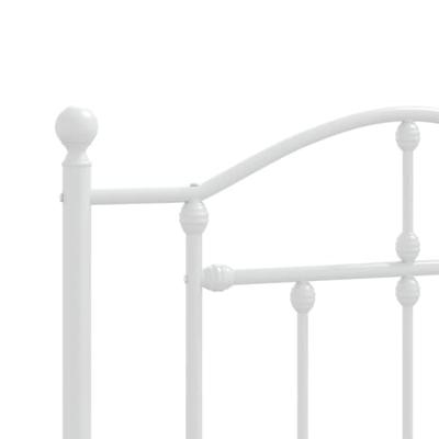 Bedframe met hoofdbord metaal wit 90x200 cm