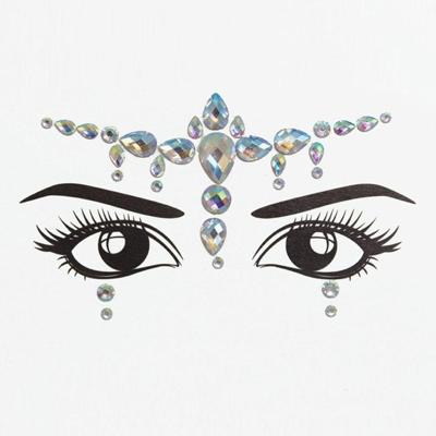 3 PC'S voorhoofd groene Masquerade make-up acryl gezicht sticker stijl: YT-49