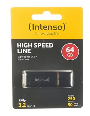 Intenso High Speed Line USB-stick 64 GB Zwart, Geel 3537490 USB-A 3.2 Gen 2