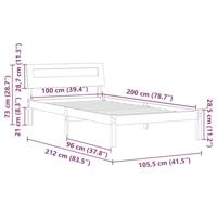 Bedframe Wasbruin 100 x 200 cm Massief grenenhout - thumbnail
