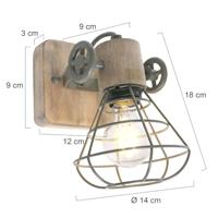 Steinhauer WandlampGeurnesey donkergroen met hout - 1578G - thumbnail