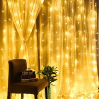 LED Lichtgordijn - Kerstverlichting - Maxozo Mety - Meteorenregen - Warm Wit - 300 LEDs - 3 Meter - USB - Afstandsbediening - Timer - thumbnail