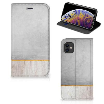 Apple iPhone 11 Book | Wallet Case | Wood Concrete