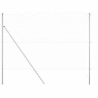 VidaXL Afrasteringspaal zilver 10 x 1,5 m (25 x 25 mm gaas) staal - thumbnail