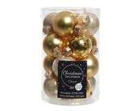 Kerstbal glas d3.5c parel/goud 16st kerst Decoris - Decoris - thumbnail