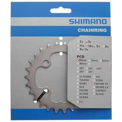 SHIMANO kettingblad "deore xt fc-m771" chain ring shim. xt 26t.4-arm,64mm,m771
