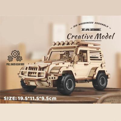 SUV Jeep 125-delig met pull-back mechanisme Houten DIY Modelbouw SUV Jeep 125-delig met pull-back mechanisme Houten DIY Modelbouw