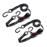 Masterlock Set of 2 ratchet tie downs with S hooks 4,25m - colour : black - 2 pac - 3066EURDAT - thumbnail