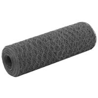VidaXL Kippengaas 25x0,5 m staal met pvc coating grijs - thumbnail