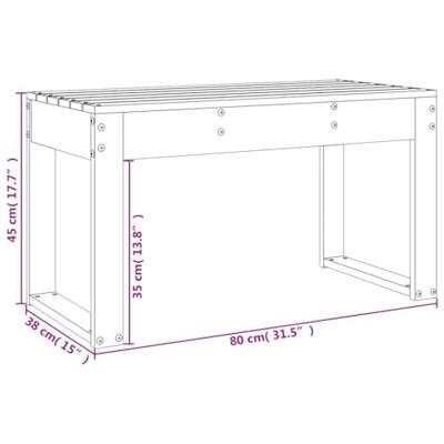 Tuinbank 80x38x45 cm massief grenenhout grijs