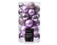 Decoris kerstballen set Plastic 30st fris lila 4-5-6cm - thumbnail