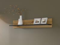 Wandplank ORISA 120 cm artisan eik/zwart - thumbnail