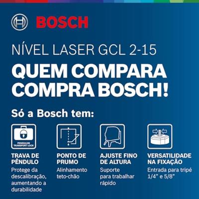 Bosch Professional Kombilaser GCL 2-15 AB 10-15m Tasche+Karton Punt- en lijnlaser Bosch Professional Kombilaser GCL 2-15 AB 10-15m Tasche+Karton Punt- en lijnlaser