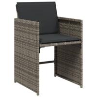 5-delige Tuinset met kussens poly rattan grijs - thumbnail