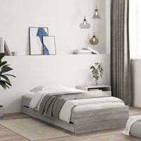 Bedframe met lades bewerkt hout grijs sonoma eiken 90x200 cm - thumbnail