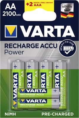 Oplaadbare NiMH Batterij AA 1.2 V 2100 mAh 6-Blister