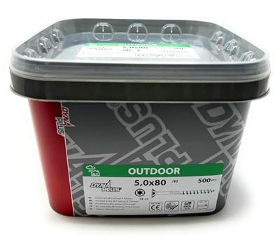 Dynaplus unischroef/spaanplaatschroef ar-coating platkop deeldraad torx tx25 5.0x80/42 | 500 stuks - 0289.14.42401