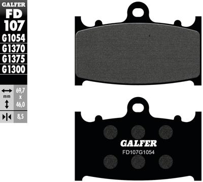GALFER remblokken "fd107" brake pad fd107 g1054 organic