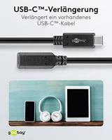 Goobay USB-C male - USB-C female verlengkabel | 1m zwart - 9550230 - thumbnail