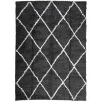 VidaXL Vloerkleed shaggy hoogpolig modern 200x280 cm zwart en crème - thumbnail