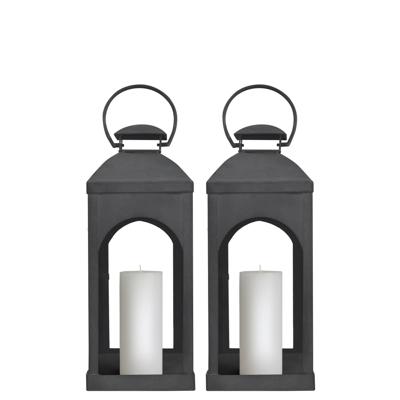 Set van 2 Capri Windlicht Antraciet Small