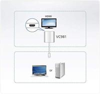 ATEN Mini DisplayPort Kabel Mini-DisplayPort Male - HDMI-Uitgang 0.15 m Wit - thumbnail