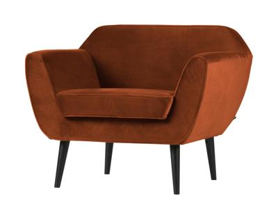 WOOOD Fauteuil 'Rocco' Velvet, kleur Roest WOOOD Fauteuil 'Rocco' Velvet, kleur Roest