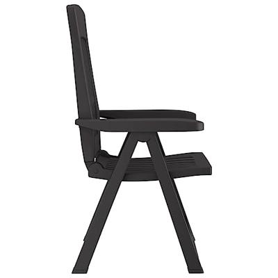 Tuinstoelen 2 st verstelbaar PP antracietkleurig
