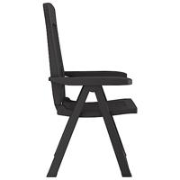 Tuinstoelen 2 st verstelbaar PP antracietkleurig - thumbnail