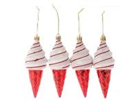 Hangdeco ijsje set a 4 stuks rood - thumbnail