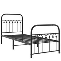 Bedframe met hoofd- en voeteneinde metaal zwart 80x200 cm - thumbnail