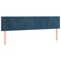 Hoofdborden 2 st 100x5x78/88 cm fluweel donkerblauw - thumbnail