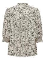 Only Onlraya 3/4 Shirt Wvn Noos Blouse Cloud Dancer Black Graphic Dot - thumbnail