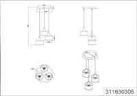 Trio 3-lichts hanglampKaprun rond Ø 29cm - 311630306 - thumbnail