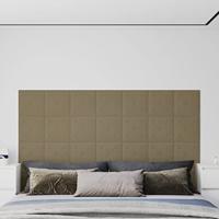 VidaXL Wandpanelen 12 st 1,08 m² 30x30 cm kunstleer cappuccinokleurig - thumbnail