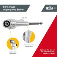 Wiha Haakse schroevendraaier met bithouder magnetisch 1/4" opzetstuk - thumbnail