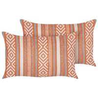 Beliani - INULA - Sierkussen set van 2 - Oranje - 30 x 50 cm - Katoen - thumbnail