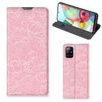 Samsung Galaxy A71 Smart Cover White Flowers - thumbnail