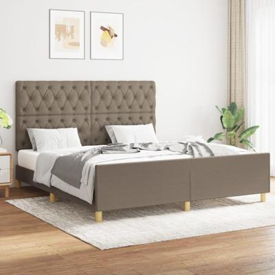 Bedframe zonder matras stof taupe 160x200 cm Bedframe zonder matras stof taupe 160x200 cm