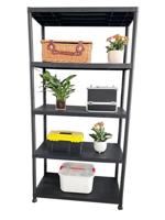 Marbueno - Plank - 5 Planken - Zwart Plastic - 90x40x180 cm Tuin 10539 - thumbnail