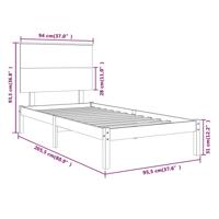 Bedframe zonder matras massief grenenhout wit 140x200 cm - thumbnail
