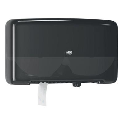 Toiletpapierdispenser Tork T2 Elevation jumbo klein duo zwart 555508 | 84 stuks