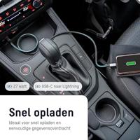 Ansmann 1700-0187 USB-kabel Apple Lightning stekker, USB-C stekker 120 cm Zwart Textielmantel - thumbnail