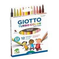 Giotto Turbo Color Skin Tones viltstiften, etui van 12 stuks - thumbnail