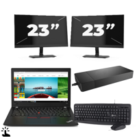 Lenovo ThinkPad A285 - AMD Ryzen 5 2500U - 12 inch - Touch - 8GB RAM - 256GB SSD - Windows 11 Home + 2x 23 inch Monitor - thumbnail