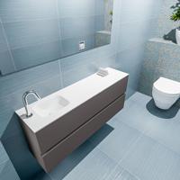 MONDIAZ ADA 120cm toiletmeubel dark grey. LEX wastafel talc links 1 kraangat - thumbnail